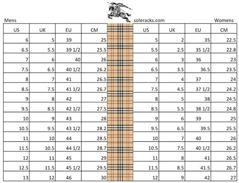 burberry size guide|burberry size chart.